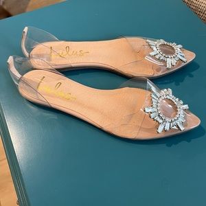 Lulu clear flats - great condition!